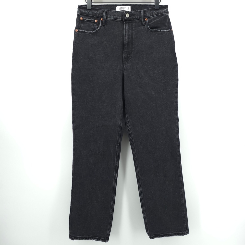 Abercrombie & Fitch Womens Jeans Ankle Straight 8L/29 Black Ultra High Rise